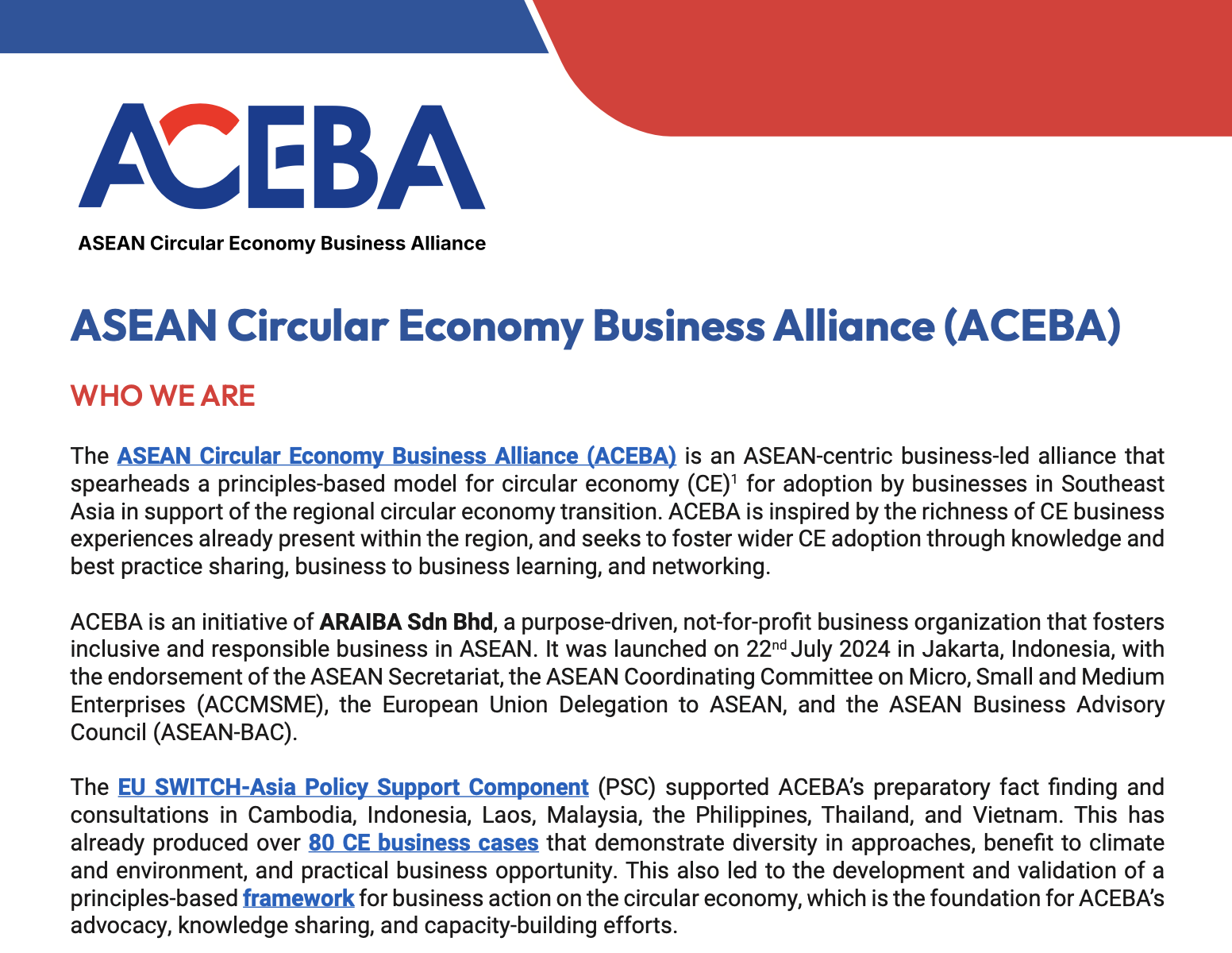 ASEAN Circular Economy Business Alliance (ACEBA)